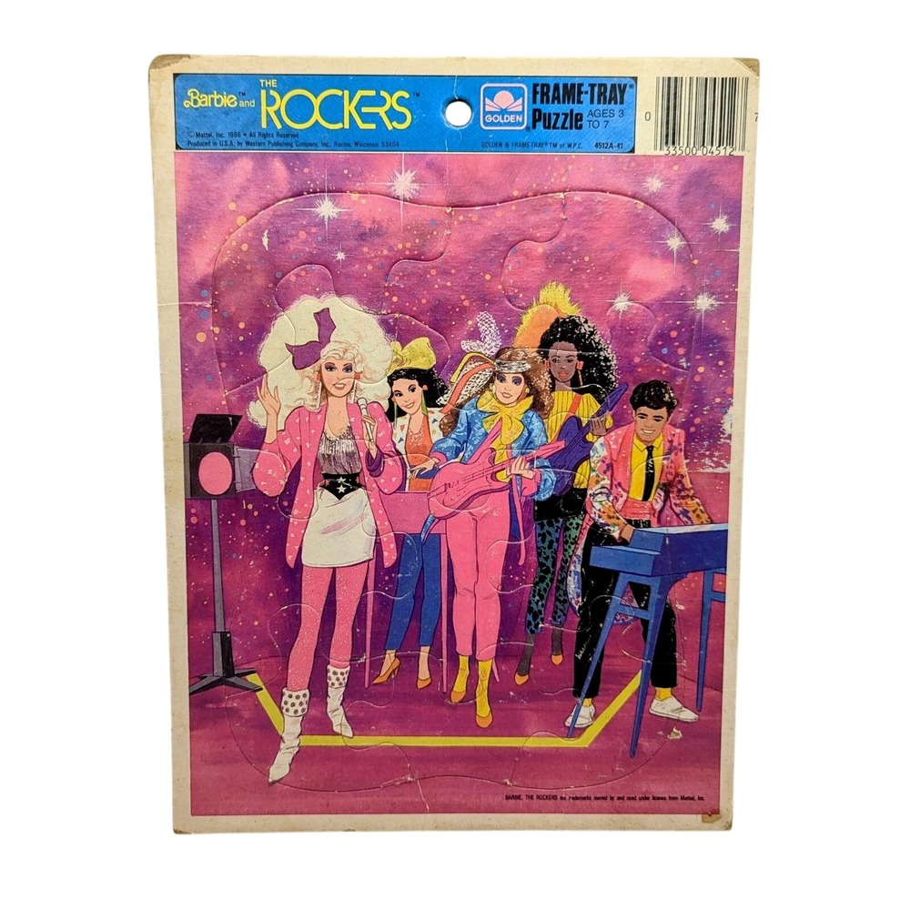1986 Golden Mattel Barbie And The Rockers Frame Tray Puzzle 4512A-41